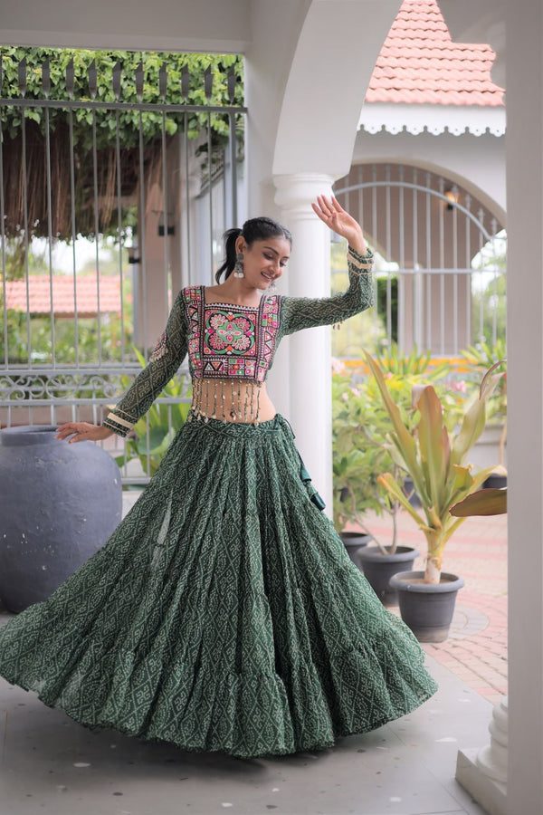 Bandhani Print Georgette Lehenga Choli ClothsVilla