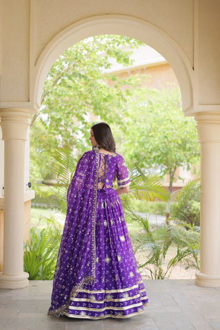 Bandhej Print Sequins Zari Work Lehenga Set ClothsVilla