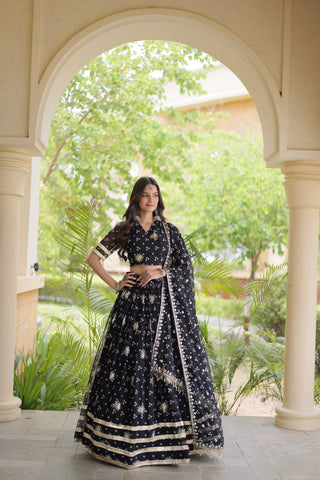 Bandhej Print Sequins Zari Work Lehenga Set ClothsVilla