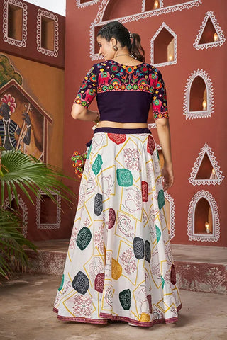 Beautiful White Jacket Style Navratri Lehenga Choli Clothsvilla