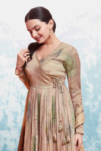 Load image into Gallery viewer, Beige Chinon Silk Dress with Printed Work and Matching Dupatta – Ready to Wear ClothsVilla