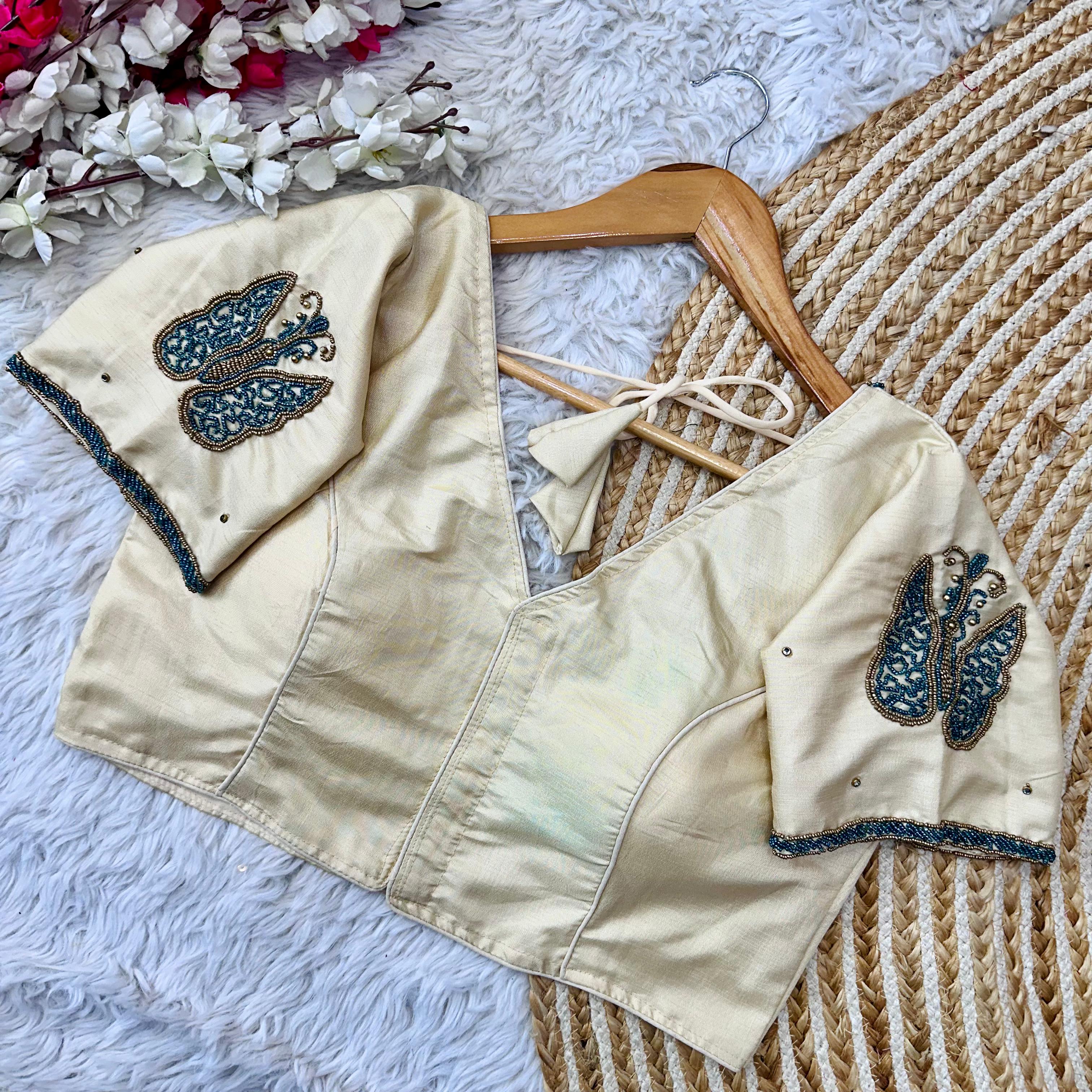 orgue Flower embroidery blouse BEG ベージュ Beige Color Handcrafted Wedding Blouse Collection in Mayo Si