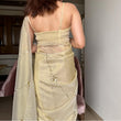 Load image into Gallery viewer, Beige Color Tissue Jimmy Choo Saree with Exquisite Handwork – Complete with Running Blouse ClothsVilla