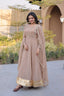 Beige Crunchy Gown with Rich Mirror Lace Work ClothsVilla