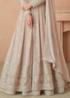 Load image into Gallery viewer, Beige Elegant Faux Georgette Embroidered Gown Set with Dupatta ClothsVilla