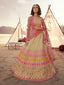 Beige Embroidered Organza Lehenga Clothsvilla