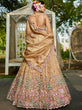 Load image into Gallery viewer, Beige Premium Tissue Fabric Semi-Stitched Lehenga Set with Sequins, Coding &amp; Thread Embroidery Work ClothsVilla