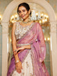 Load image into Gallery viewer, Beige Purple Viscos fabric Sequins work Semi-Stitched Lehenga choli &amp; Dupatta ClothsVilla