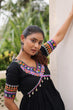 Load image into Gallery viewer, Black 14 Kg Rayon Kutchi Gamthi Embroidered Kurti ClothsVilla