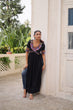 Load image into Gallery viewer, Black 14 Kg Rayon Kutchi Gamthi Embroidered Kurti ClothsVilla
