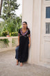 Load image into Gallery viewer, Black 14 Kg Rayon Kutchi Gamthi Embroidered Kurti ClothsVilla
