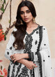 Load image into Gallery viewer, Black And White Chikankari Kurta With Palazzo Set, Designer Premium Silk Pakistani Salwar Suit, Pakistani Dress, Eid Straight Salwar Suits