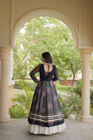 Black Bandhani Kurti with Lehenga ClothsVilla