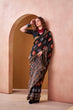 Load image into Gallery viewer, Black Chanderi Printed Saree ClothsVilla