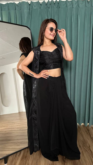 Black Chic & Trendy – Stylish Indo-Western Set ClothsVilla