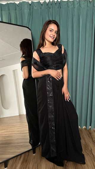 Black Chic & Trendy – Stylish Indo-Western Set ClothsVilla
