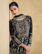 Load image into Gallery viewer, Black Chinon Embroidered Kurta Palazzo Set Festive Wear ClothsVilla