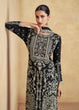 Load image into Gallery viewer, Black Chinon Embroidered Kurta Palazzo Set Festive Wear ClothsVilla