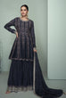 Load image into Gallery viewer, Black Chinon Embroidered Kurta Palazzo Set ClothsVilla