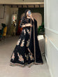 Load image into Gallery viewer, Black Color Sequins And Thread Embroidery Work Georgette Lehenga Choli Clothsvilla