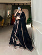 Load image into Gallery viewer, Black Color Sequins And Thread Embroidery Work Georgette Lehenga Choli Clothsvilla