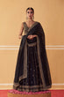 Load image into Gallery viewer, Black Crepe Silk Sequins Lehenga Set ClothsVilla