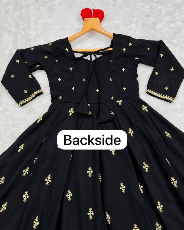 Black Designer Anarkali Suit Set ClothsVilla