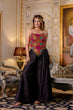 Load image into Gallery viewer, Black Designer Embroidered Bangalori Silk Top with Pure Butti Flairy Palazzo Set ClothsVilla