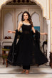 Load image into Gallery viewer, Black Designer Faux Georgette Mirror Handwork Plazzo Set with Dupatta ClothsVilla