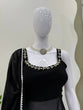 Load image into Gallery viewer, Black Designer Faux Georgette Mirror Handwork Plazzo Set with Dupatta ClothsVilla