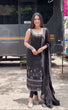 Load image into Gallery viewer, Black Designer Faux Georgette Real Mirror Work Suit Set ClothsVilla