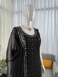 Load image into Gallery viewer, Black Designer Faux Georgette Real Mirror Work Suit Set ClothsVilla