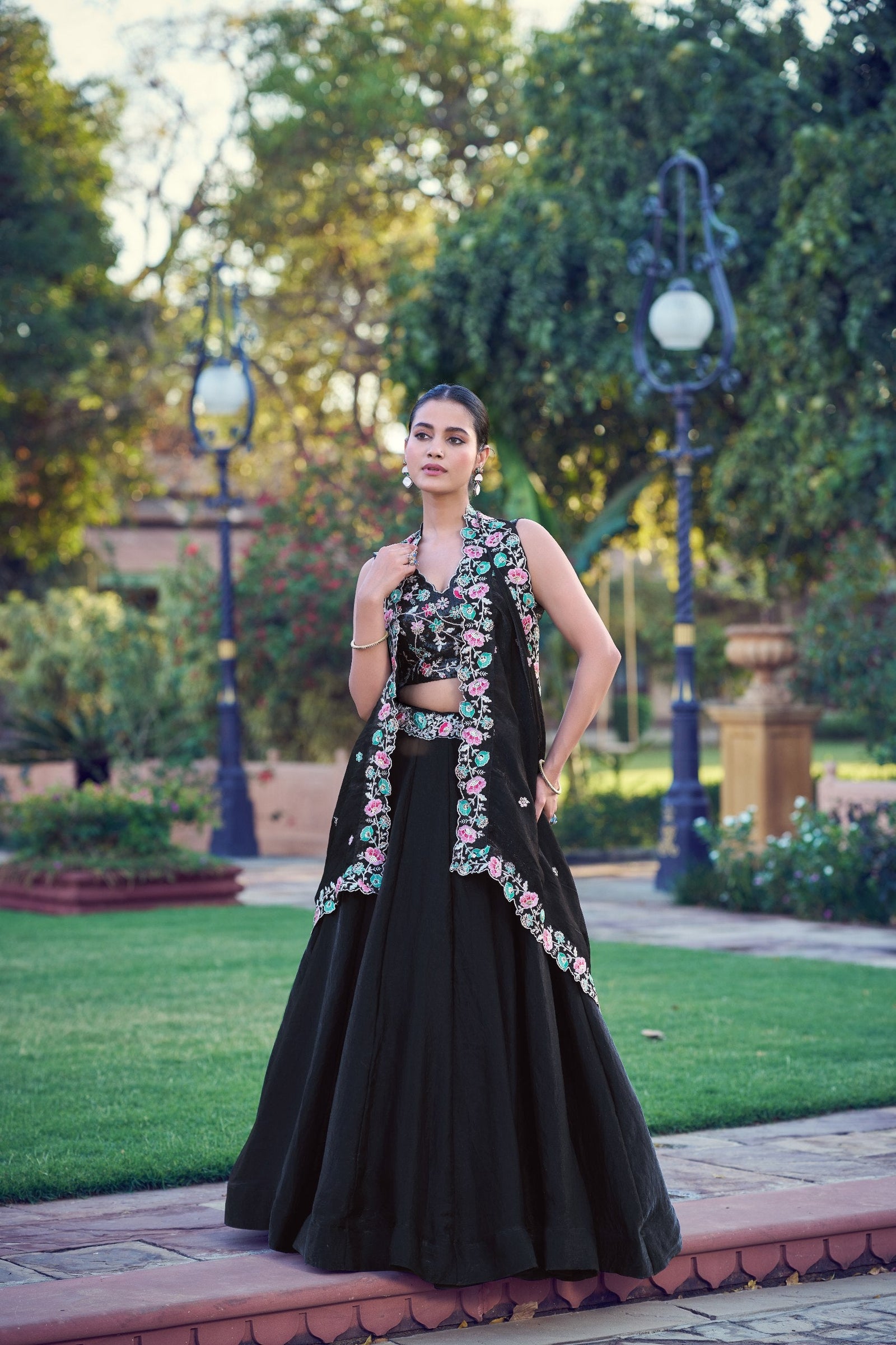 Black Designer Frendysilk Lehenga Choli Clothsvilla
