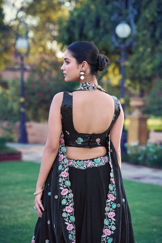 Black Designer Frendysilk Lehenga Choli Clothsvilla