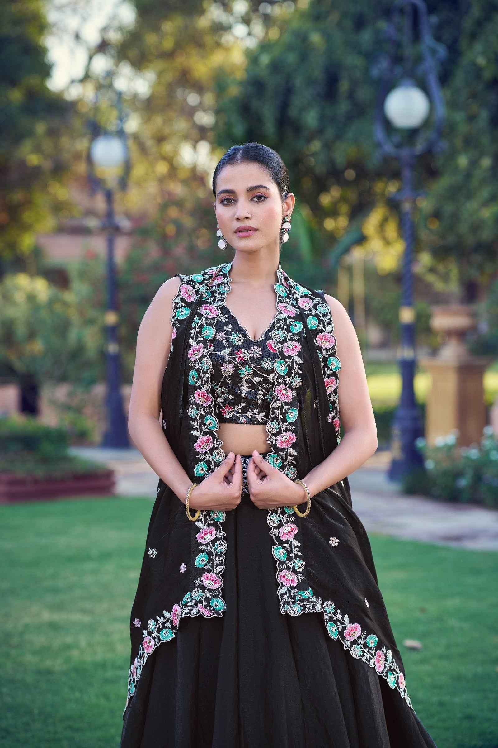 Black Designer Frendysilk Lehenga Choli Clothsvilla