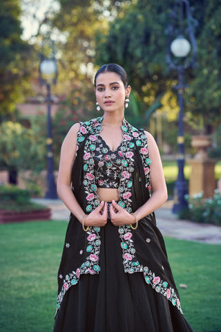Black Designer Frendysilk Lehenga Choli Clothsvilla