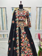 Load image into Gallery viewer, Black Designer Full Stitched Lehenga-Choli Set with Heavy Embroidery ClothsVilla