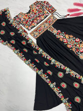 Load image into Gallery viewer, Black Designer Full Stitched Lehenga-Choli Set with Heavy Embroidery ClothsVilla