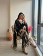 Load image into Gallery viewer, Black Designer Georgette Palazzo Suit ClothsVilla