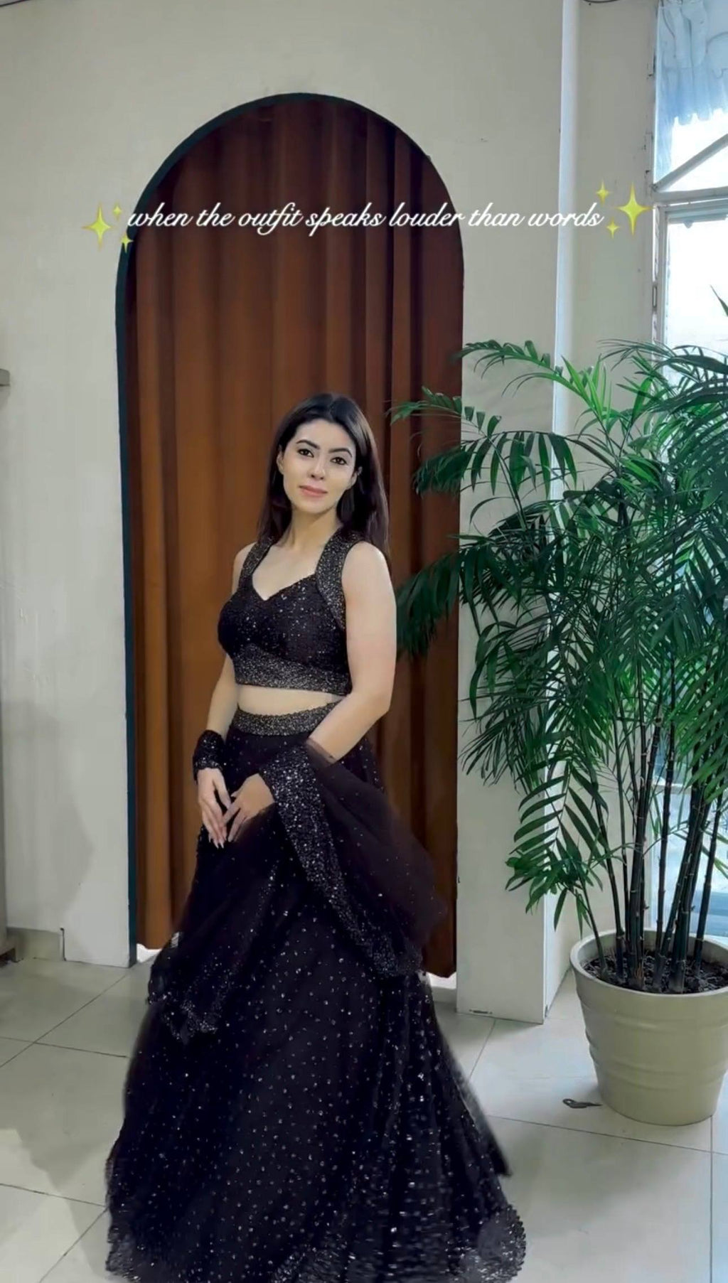 Black Designer Net Sequins & Zari Embroidered Lehenga Choli Set with 3.5 Meter Flair & Matching Dupatta ClothsVilla