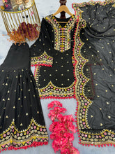 Load image into Gallery viewer, Black Designer Party Wear Top, Plazzo &amp; Dupatta Set Clothsvilla