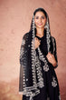Load image into Gallery viewer, Black Digital Printed Georgette Anarkali Set with Embroidered Net Dupatta ClothsVilla