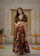Load image into Gallery viewer, Black Digital Printed Georgette Lehenga Choli Set ClothsVilla