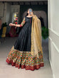 Load image into Gallery viewer, Black Dola Silk Gown with Patola Print Dupatta – Modern Elegance with Foilwork Flair