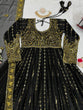Load image into Gallery viewer, Black Elegant Anarkali Plazo Set with Dupatta – Faux Georgette &amp; Sequins Work ClothsVilla