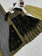 Load image into Gallery viewer, Black Elegant Anarkali Plazo Set with Dupatta – Faux Georgette &amp; Sequins Work ClothsVilla