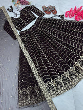 Load image into Gallery viewer, Black Elegant Designer Lehenga-Choli Set with Embroidery &amp; Sequence Work ClothsVilla