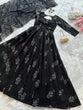 Load image into Gallery viewer, Black Elegant Digital Printed Cotton Anarkali Gown with Dupatta – Full-Length, Ready to Wear ClothsVilla