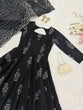 Load image into Gallery viewer, Black Elegant Digital Printed Cotton Anarkali Gown with Dupatta – Full-Length, Ready to Wear ClothsVilla