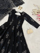 Load image into Gallery viewer, Black Elegant Digital Printed Cotton Anarkali Gown with Dupatta – Full-Length, Ready to Wear ClothsVilla